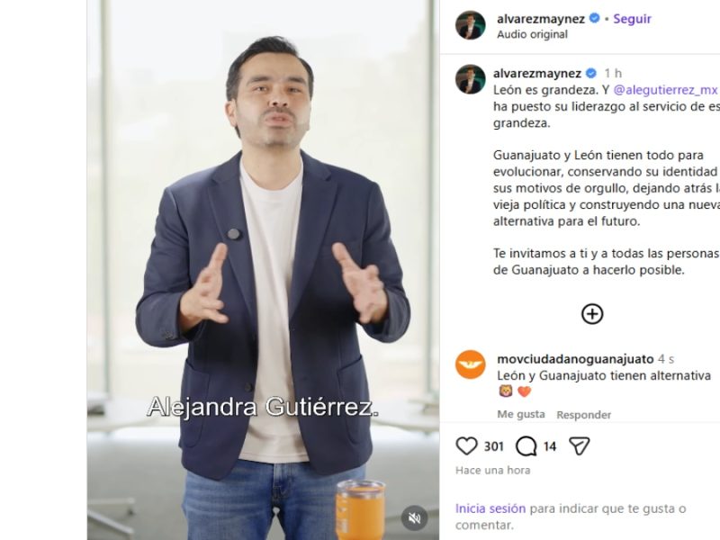 Insiste Máynez en invitar a Ale Gutiérrez para encabezar con MC “el cambio en Guanajuato”