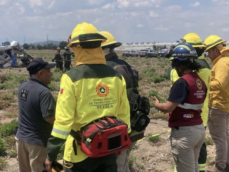 Fallecen tres personas en caída de avioneta en Huejotzingo, Puebla