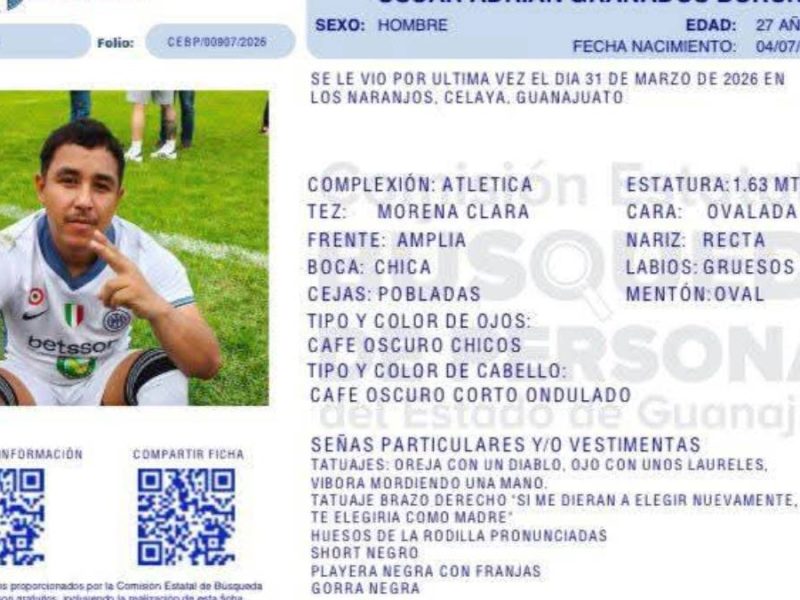 Localizan sin vida a Óscar Borunda, futbolista desaparecido en Celaya