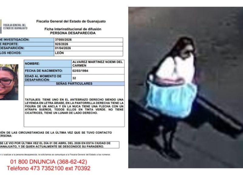 Buscan a Noemí del Carmen en León: Desapareció tras salir de su trabajo en la Arbide