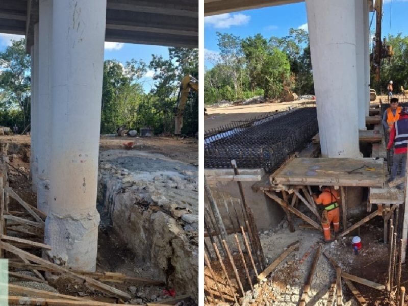 Advierten activistas hundimiento de pilotes en el Tramo 5 del Tren Maya