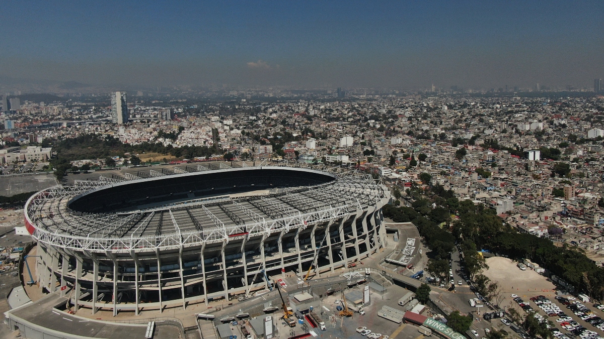 Vista del Estadio Azteca de la Ciudad de México, sede del partido inaugural del Mundial, el 3 de marzo de 2026. (AP Foto/Fernando Llano)