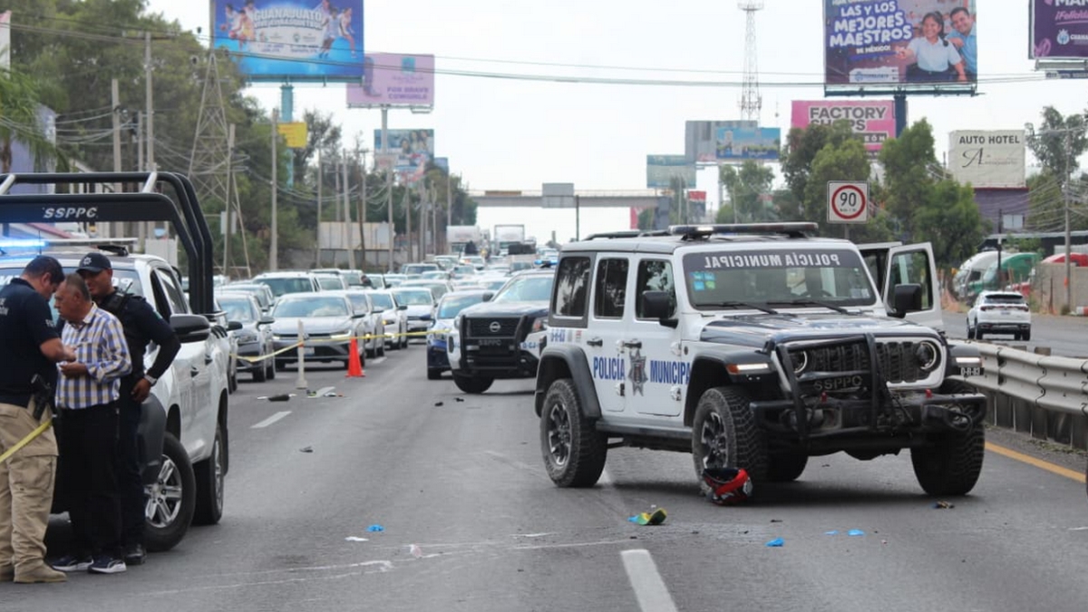 Accidente de moto en la León Silao