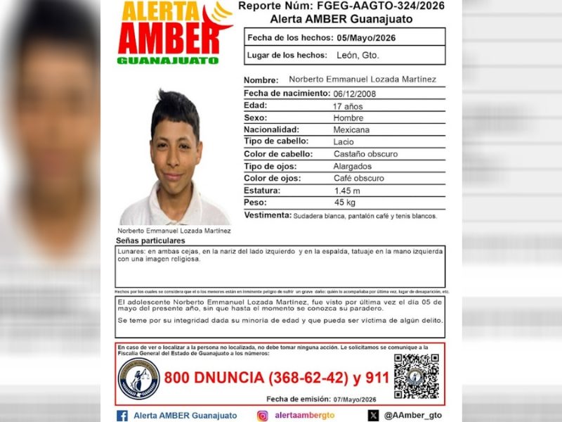 Alerta Amber por Norberto Emmanuel Lozada Martínez