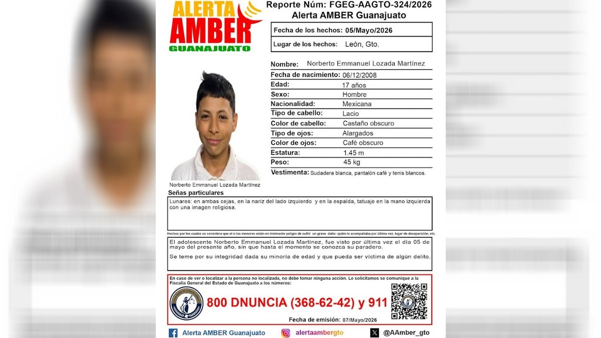 Alerta Amber por Norberto Emmanuel Lozada Martínez