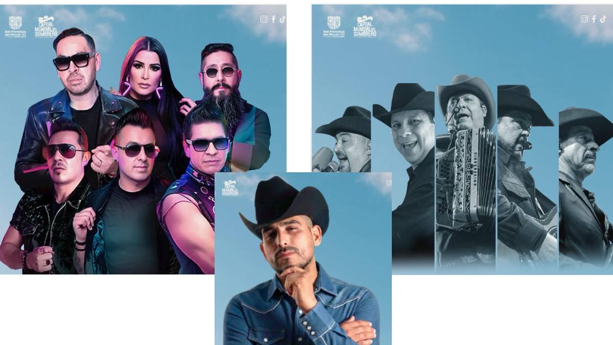 Cartelera oficial Feria Nacional del Sombrero 2026 en San Francisco del Rincón con Matute, Pesado y Espinoza Paz