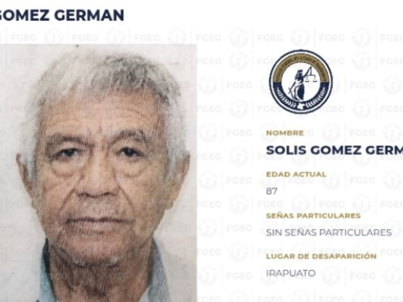 ¿Lo has visto? Urge localizar al Germán Solís Gómez, de 87 años; desapareció en Irapuato
