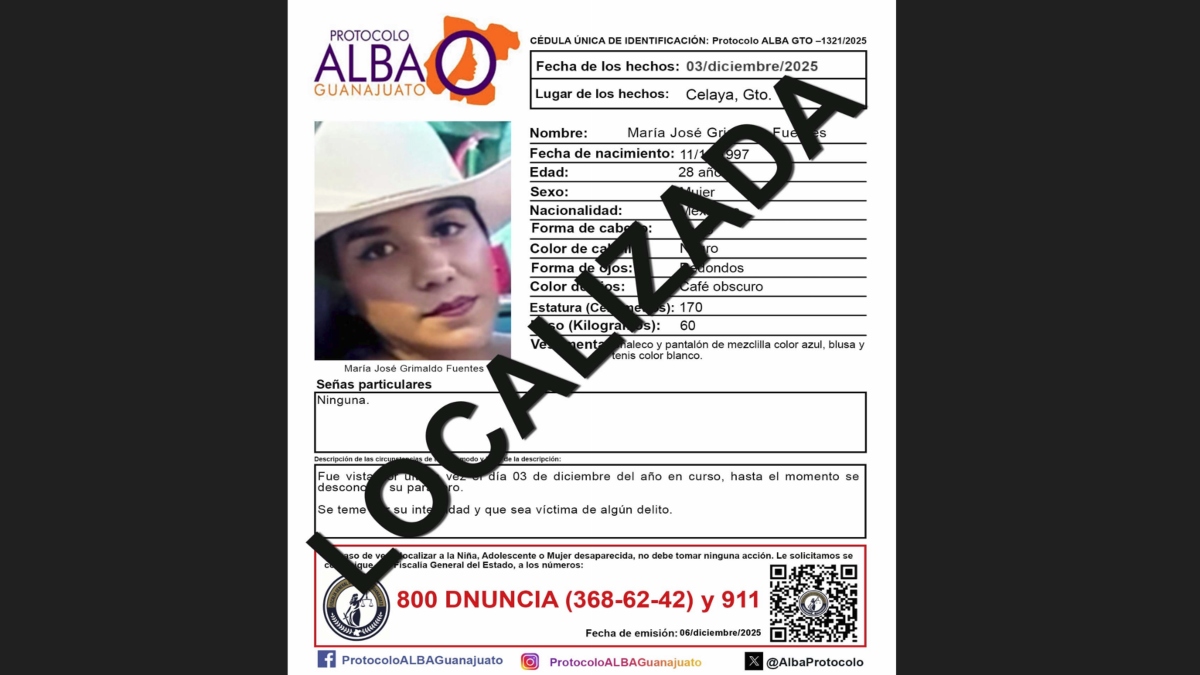 Hallan muerta a María José Grimaldo