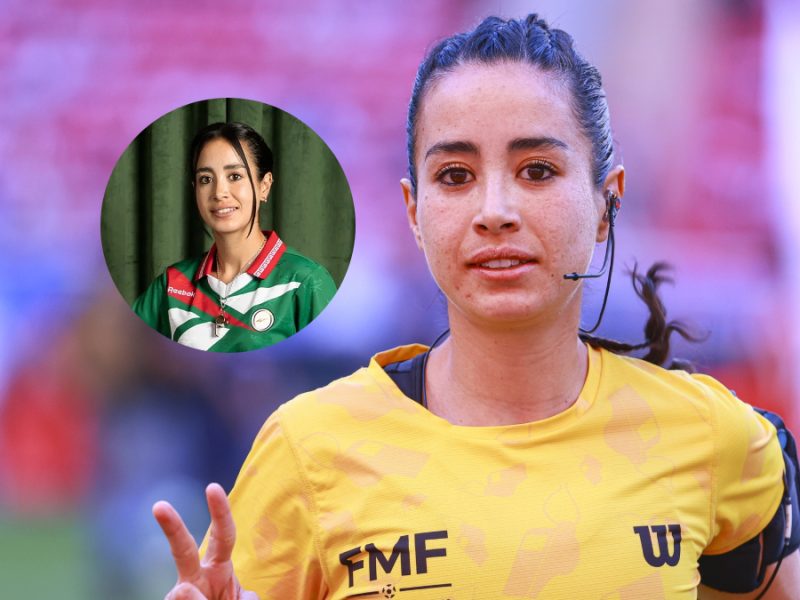 Katia Itzel García modela jersey retro, inspirada en México