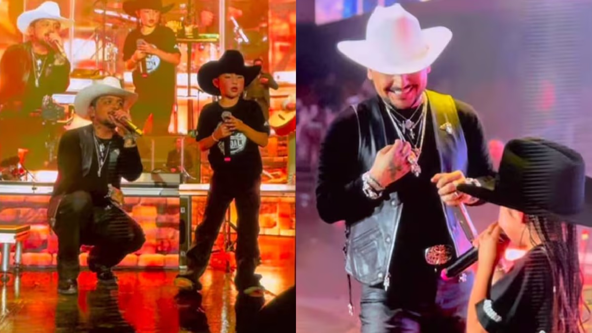 Nodal canta con niña en Chile