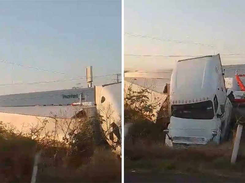 Caos en la Celaya-Querétaro: Tráiler se sale de la ruta y vuelca caja