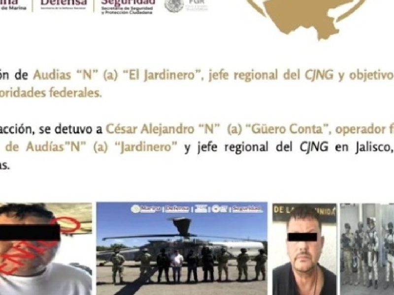 Presumen captura de al menos nueve capos en 25 días