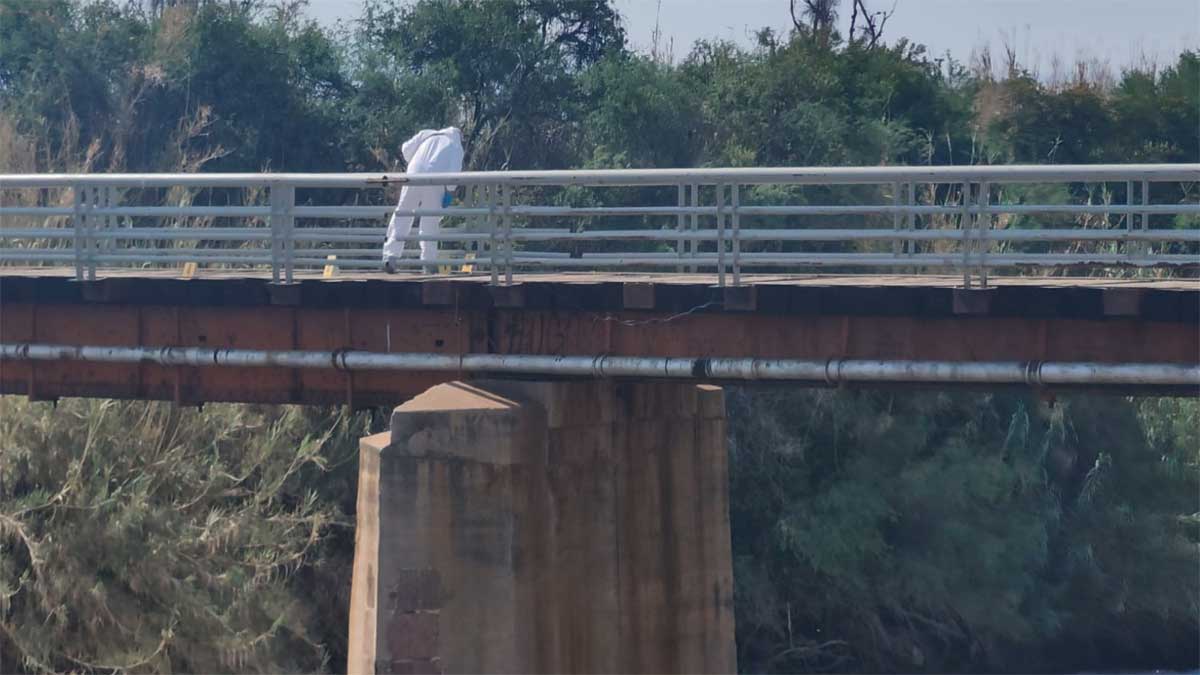 cuerpo en el río Laja