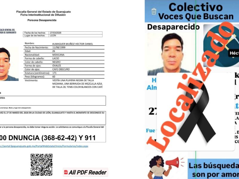 Finaliza la búsqueda en León: Localizan sin vida a Héctor Daniel Almaguer Muñoz