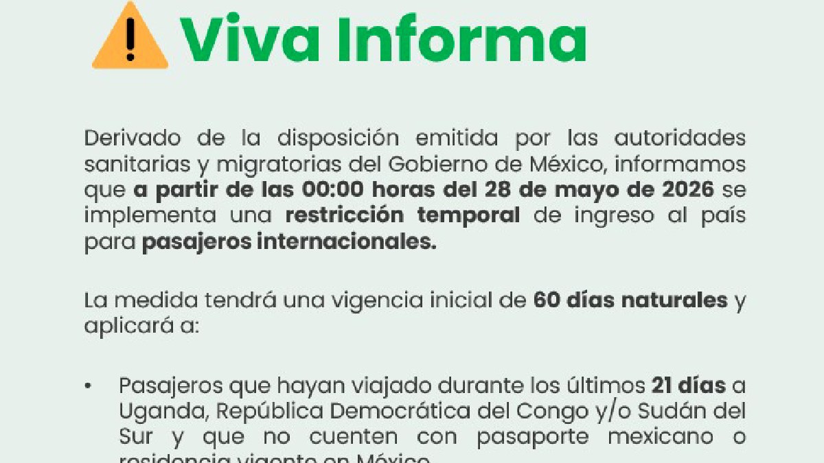 restricciones México ébola