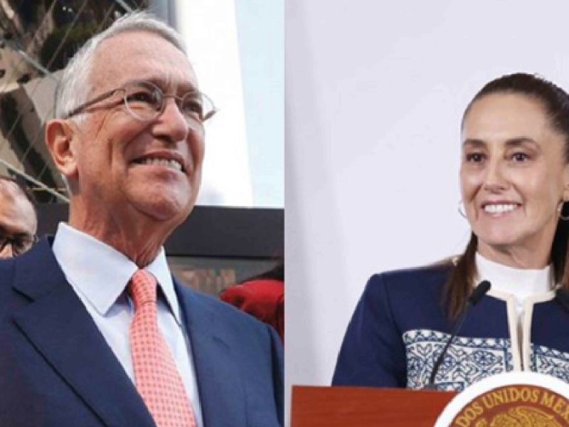  “No vean TV Azteca”, dice Sheinbaum luego de señalar a Salinas Pliego por despliegue de mantas con “narcogobernadores”