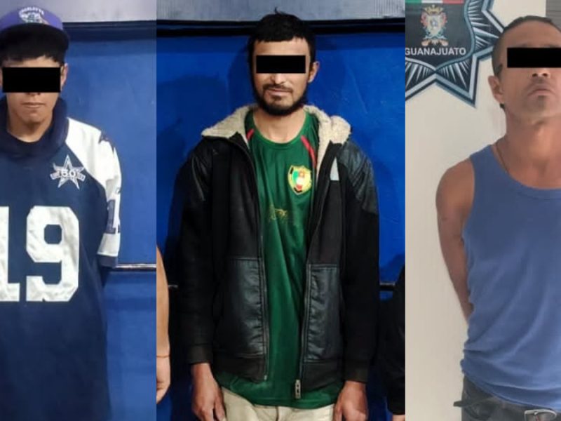 Detienen a tres hombres en distintas zonas con órdenes de aprehensión en Guanajuato capital