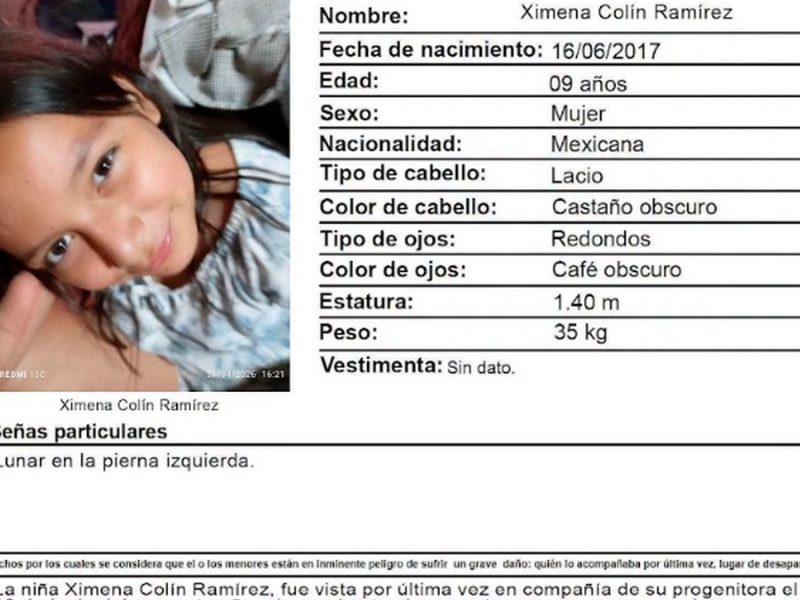 Desaparece menor de 9 años en Salvatierra: Ximena Colín fue vista por última vez el 19 de junio