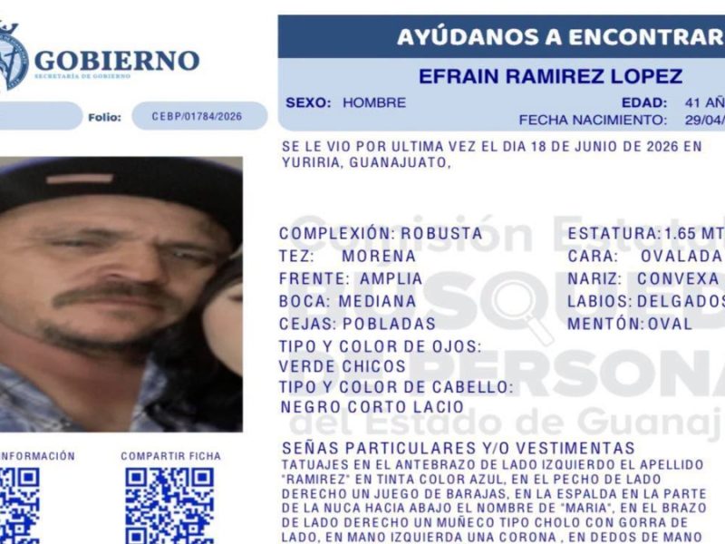Desaparición forzada de Efraín Ramírez: Grupo armado se lo llevó de comunidad de Yuriria