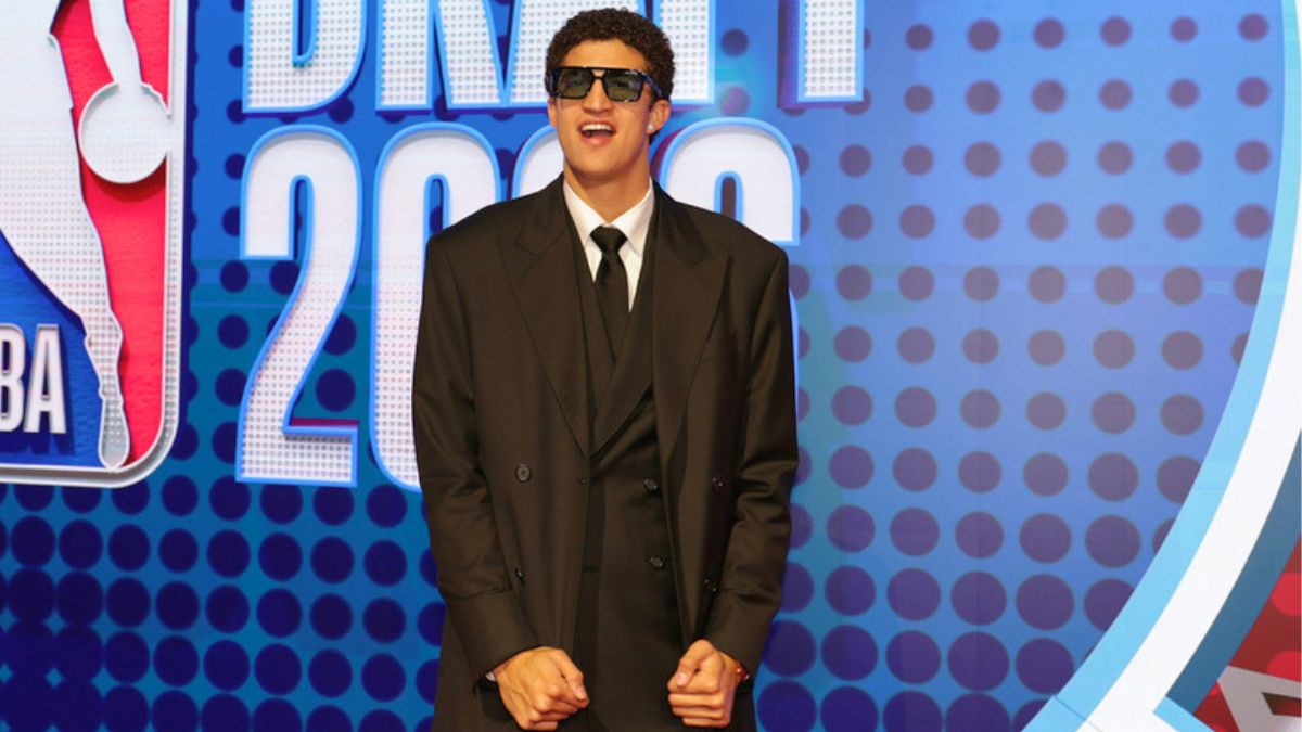 Karim López en el Draft 2026 de la NBA. AP.