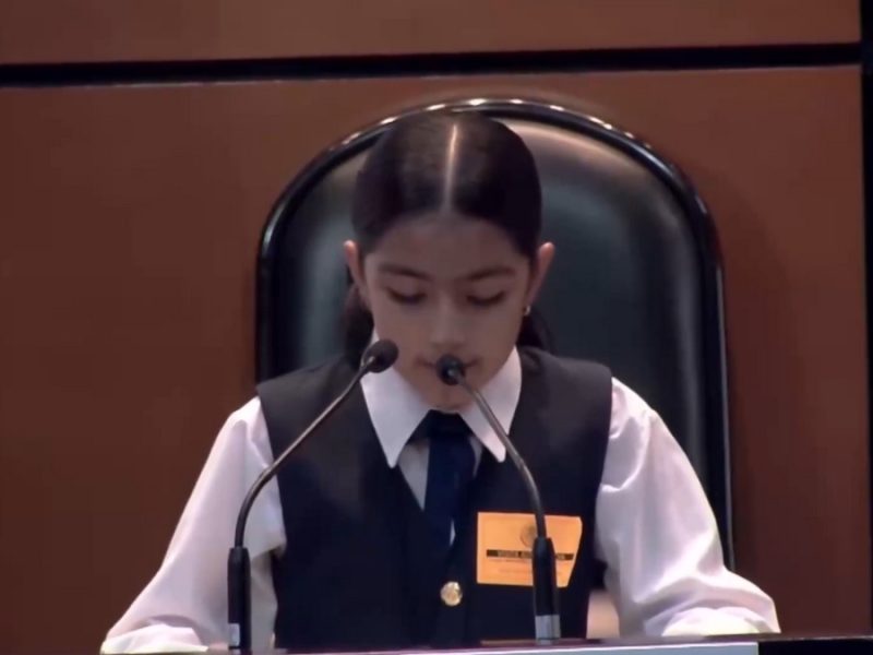 ‘La violencia es un monstruo que nos acecha’ Niña alza la voz por Sinaloa en el Congreso de la Unión