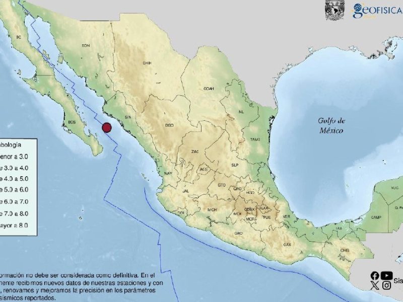 Sismo de magnitud 6.1 sacude Sinaloa; desalojan edificios en Culiacán