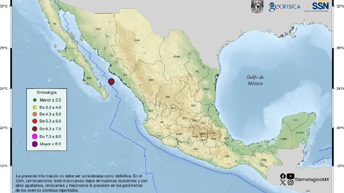 Sismo en Sinaloa