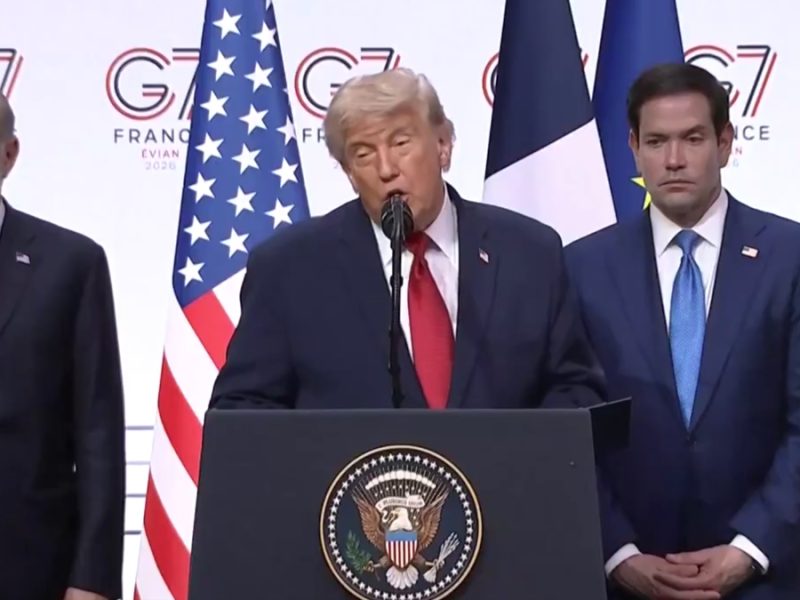Desde el G7 Trump arremete contra México por narcos y asegura que CSP tiene miedo