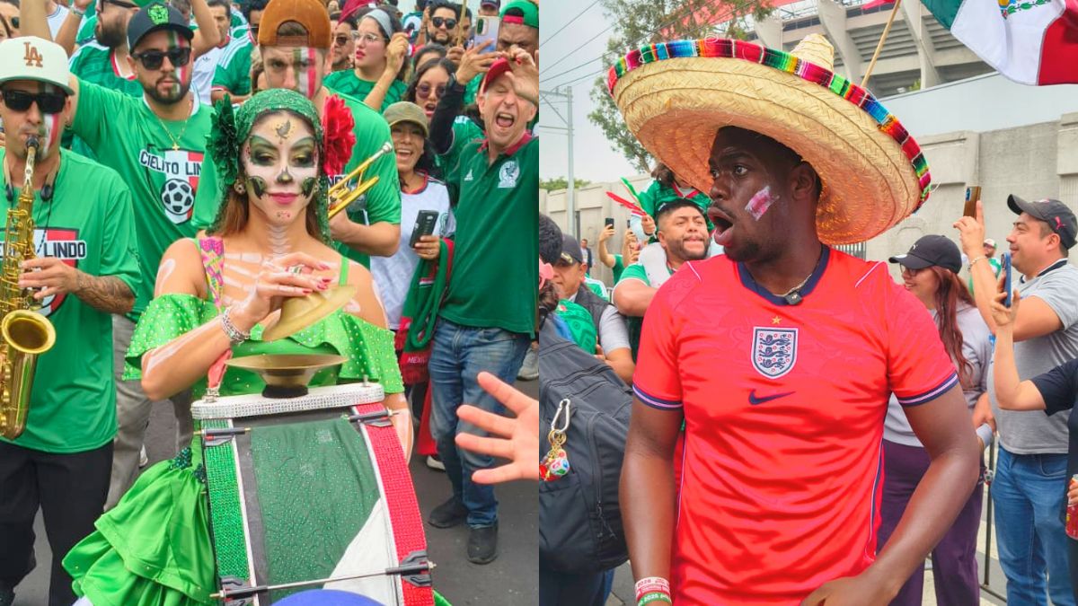 Aficionados previoa al México Vs Inglaterra en 8avos de final del Mundial. Ituriel Pérez.