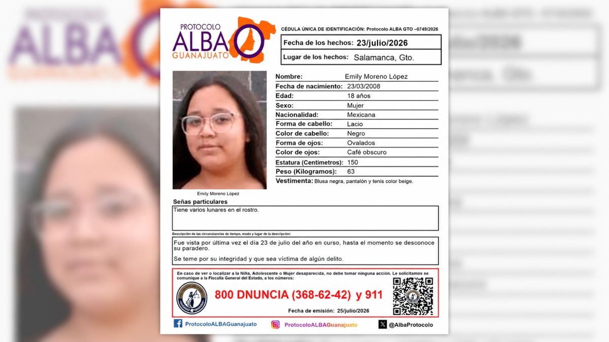 Desaparecida Emily Moreno López Salamanca