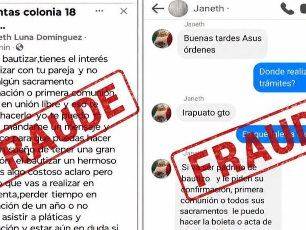 ¿Te ofrecieron actas de bautismo en Facebook? Diócesis de Irapuato emite alerta por fraude