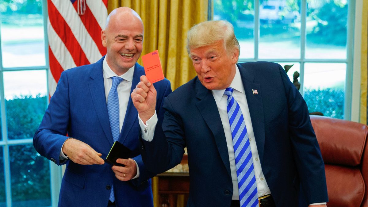 Gianni Infantino con Donald Trump en la Casa Blanca. AP.