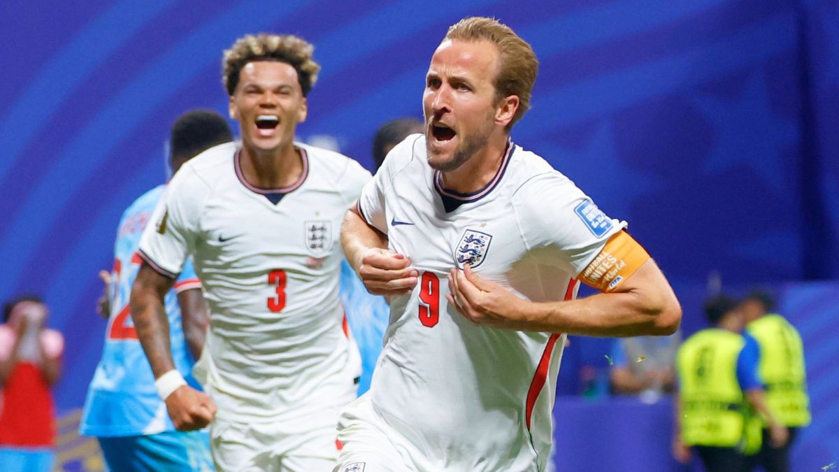 Harry Kane celebra en la victoria de Inglaterra sobre Congo en el Mundial 2026. AP.