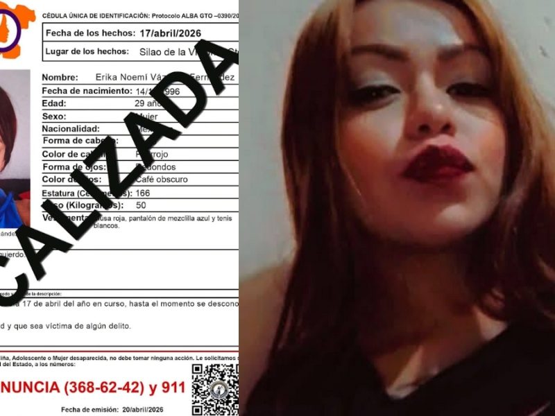 Localizan sin vida en León a Erika Noemí, reportada como desaparecida en abril