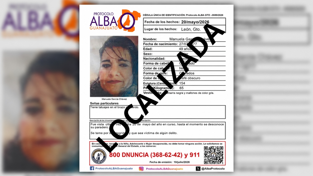Manuela García Chávez localizada muerta León