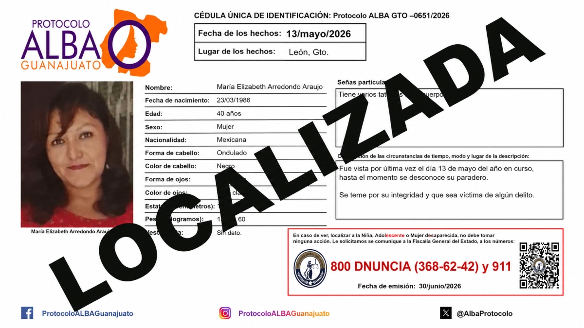 María Elizabeth Arredondo Araujo localizada sin vida