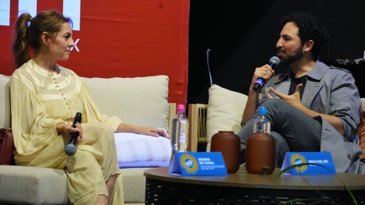 Marina de Tavira durante su conferencia magistral en el GIFF junto a Diego del Río