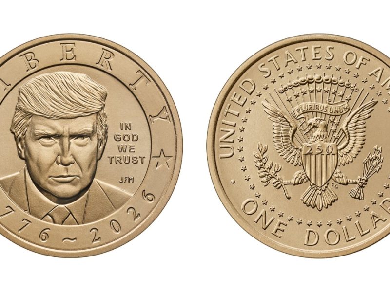 Trump ya tiene moneda de un dólar con su cara; la emiten pese a que ley lo prohíbe