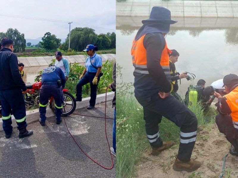 Rescatan cuerpo de motociclista en Canal de Coria tras presunto accidente en Cortazar