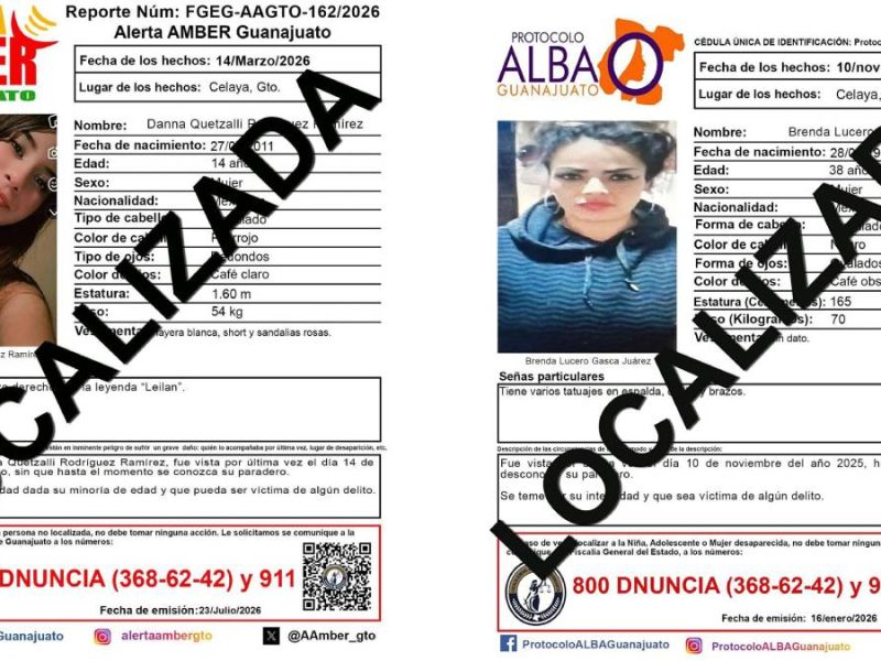 Buscaban a Brenda y a la menor Danna en Celaya; desactivan alertas tras hallarlas sin vida
