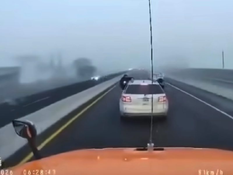 Usan láser y armas: Chofer de tráiler no se detiene y libra asalto a balazos en Apaseo el Grande
