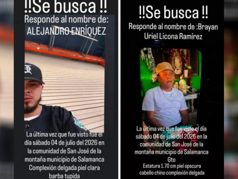 Desaparecen dos hombres en Salamanca donde habrían privado de libertad a cinco en cancha