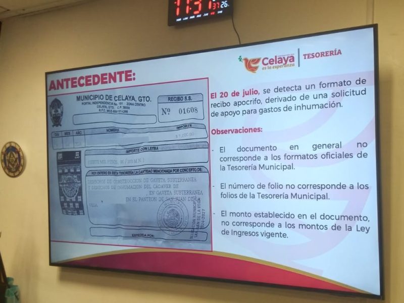 ¿Fraude o ‘emboscada’? Explota pleito por recibo falso de 7 mil pesos en tesorería de Celaya