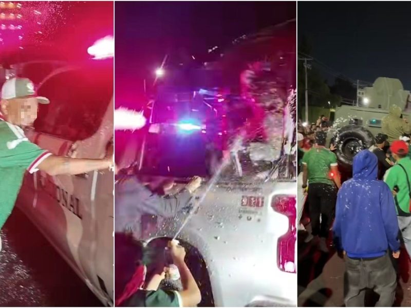 Aficionados del Tri causan disturbios en Irapuato y Pénjamo; policías disparan para replegarlos