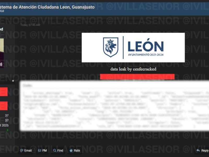 Hackean Sistema de Atención Ciudadana en León; filtran datos de 250 mil personas