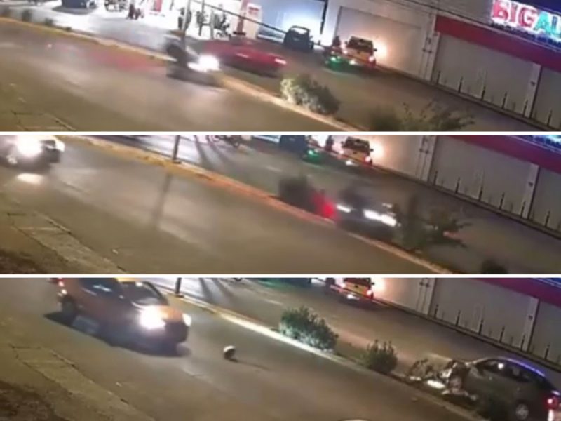 Graban brutal choque de frente de dos jóvenes en moto en bulevar Los Reyes de Irapuato