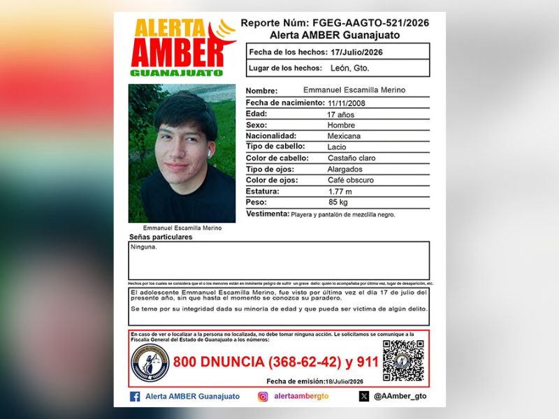 Activan búsqueda en León: ¿Has visto a Emmanuel? Desapareció en Jardines de Jerez