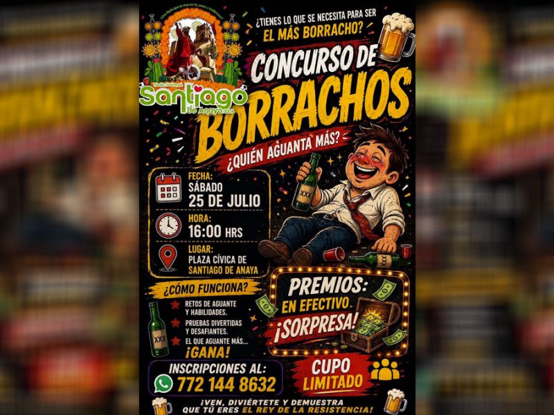 Polémica en Hidalgo: Organizan concurso para premiar al ‘más borracho’ en fiesta patronal