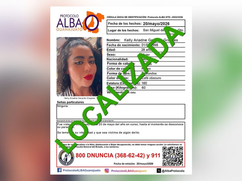 Fin a la angustia: Encuentran con vida a Kelly Ariadne en San Miguel de Allende