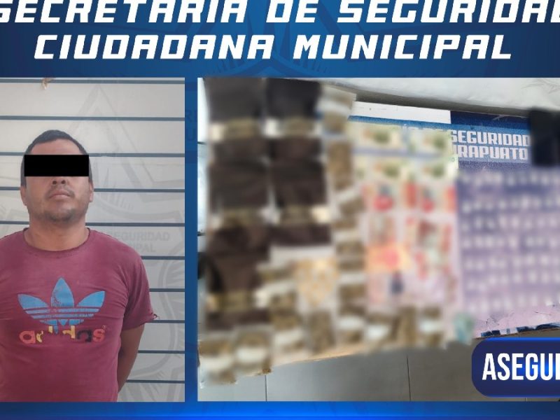 Lo captó el C4 y cae con moto robada y casi 90 dosis de droga